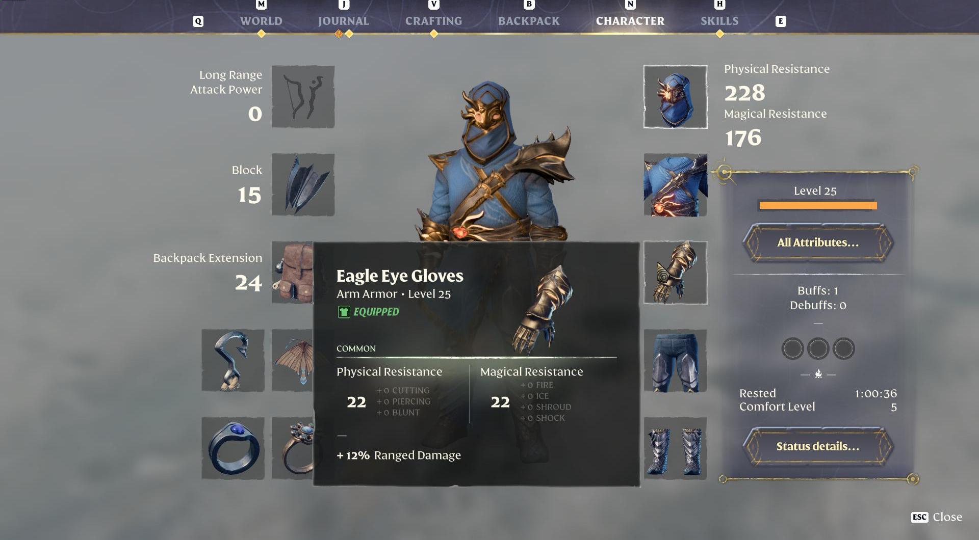 Wear Eagle Eye Armor for ranged combat prowess.