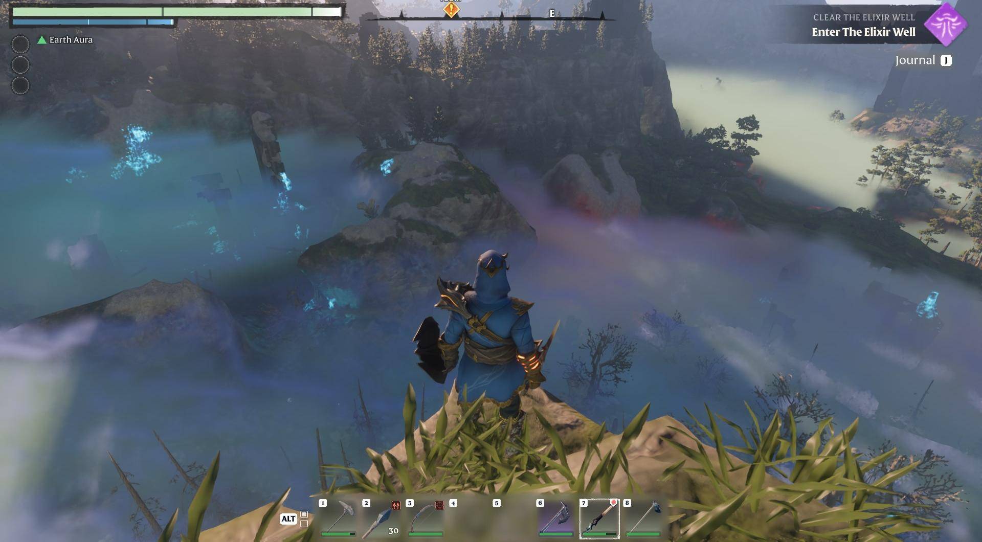 Find the Elixir Well north of your first base.