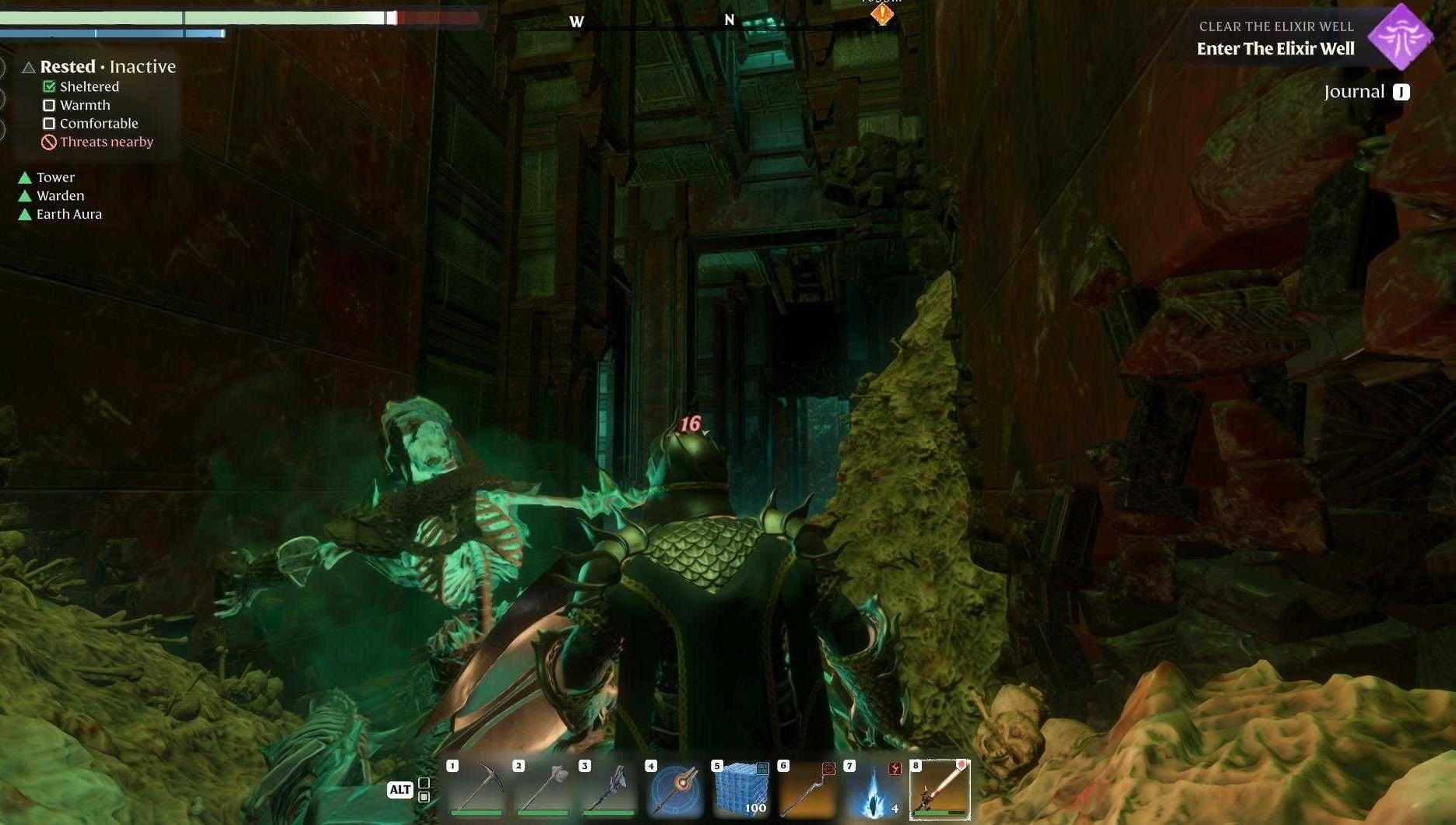 Explore crypts and areas.