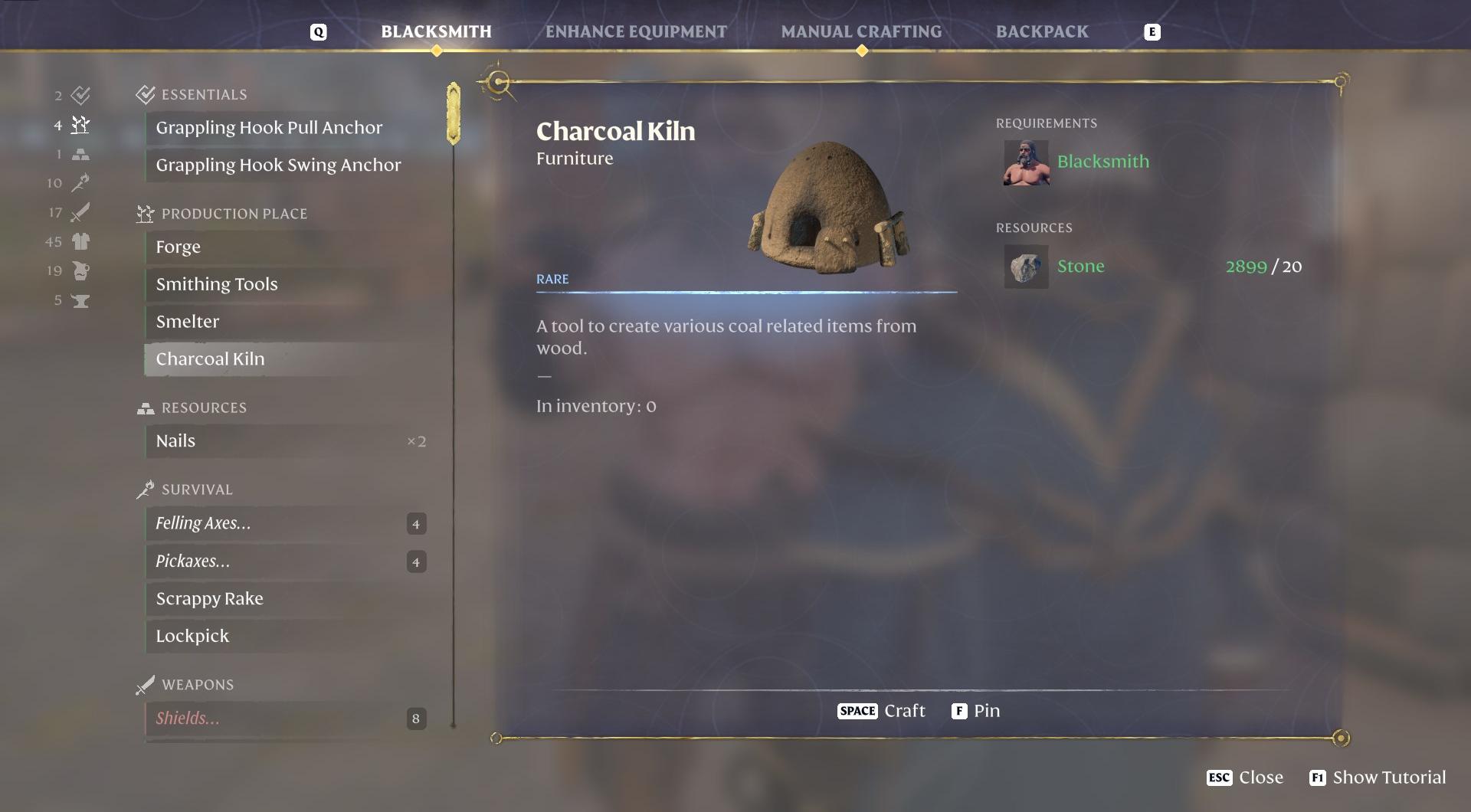 Unlock Charcoal Kiln.