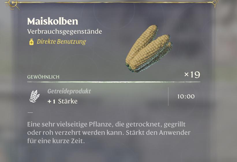 Maiskolben stehen den Charakteren in der frühen Phase des Spiels zur Verfügung.