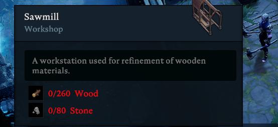 Explore the crafting world of V Rising with your Sawmill.