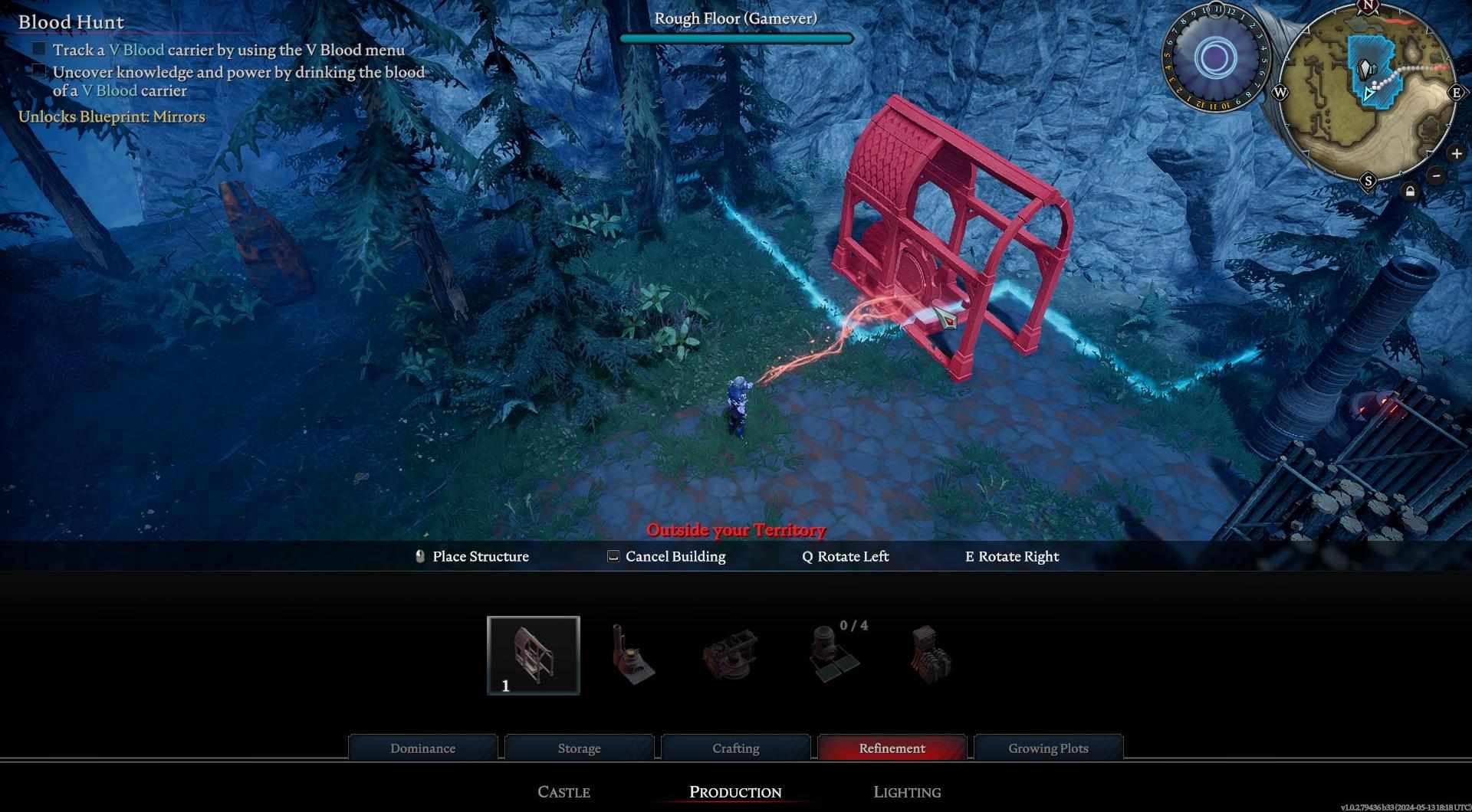 Build the Sawmill on the friendly territory in V Rising.