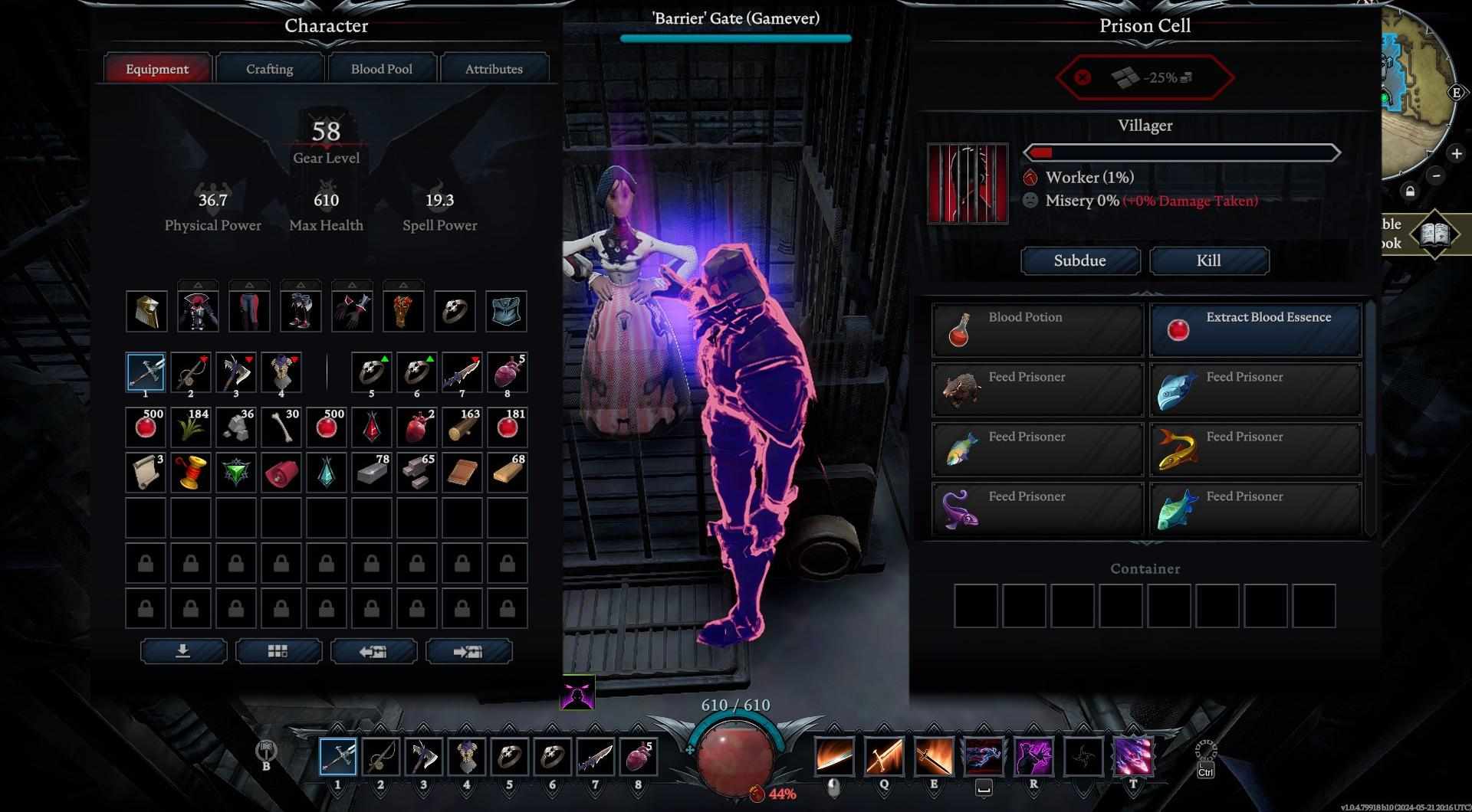 Maintain your "blood farm" by ensuring your prisoners stay healthy in V Rising.