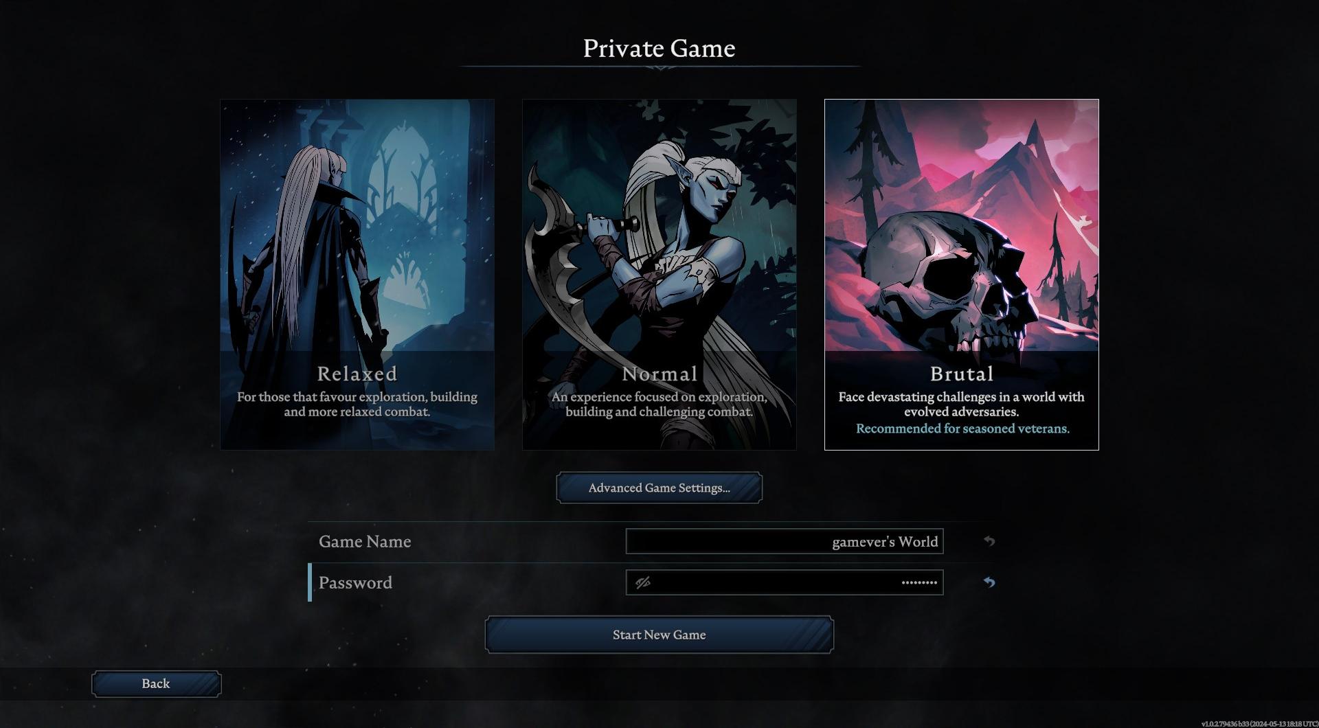 Customize your server name and game mode.