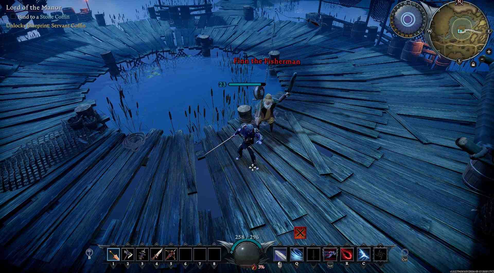 Defeat the boss, craft your pole, and explore fishing spots in V Rising!