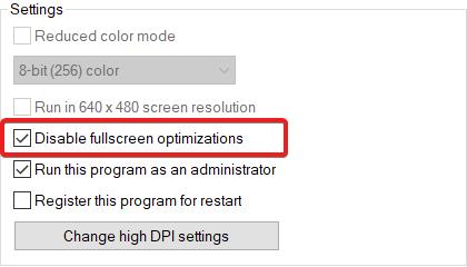 Enhance performance by disabling full screen optimizations in V Rising properties.