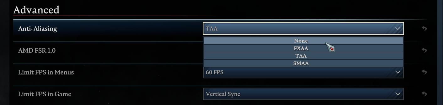 Experiment with anti-aliasing settings to find a workaround for black screen bugs.