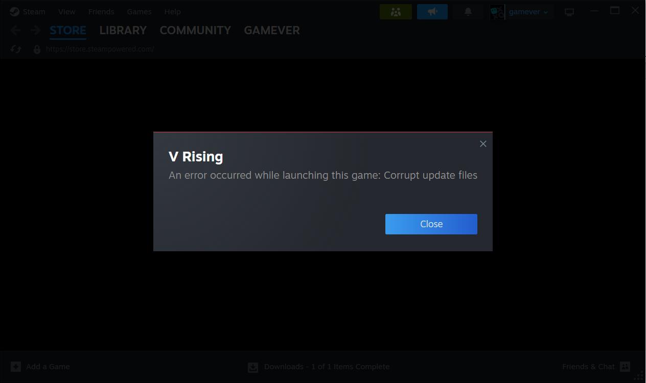 You can face this issue if the V Rising files are corrupt.