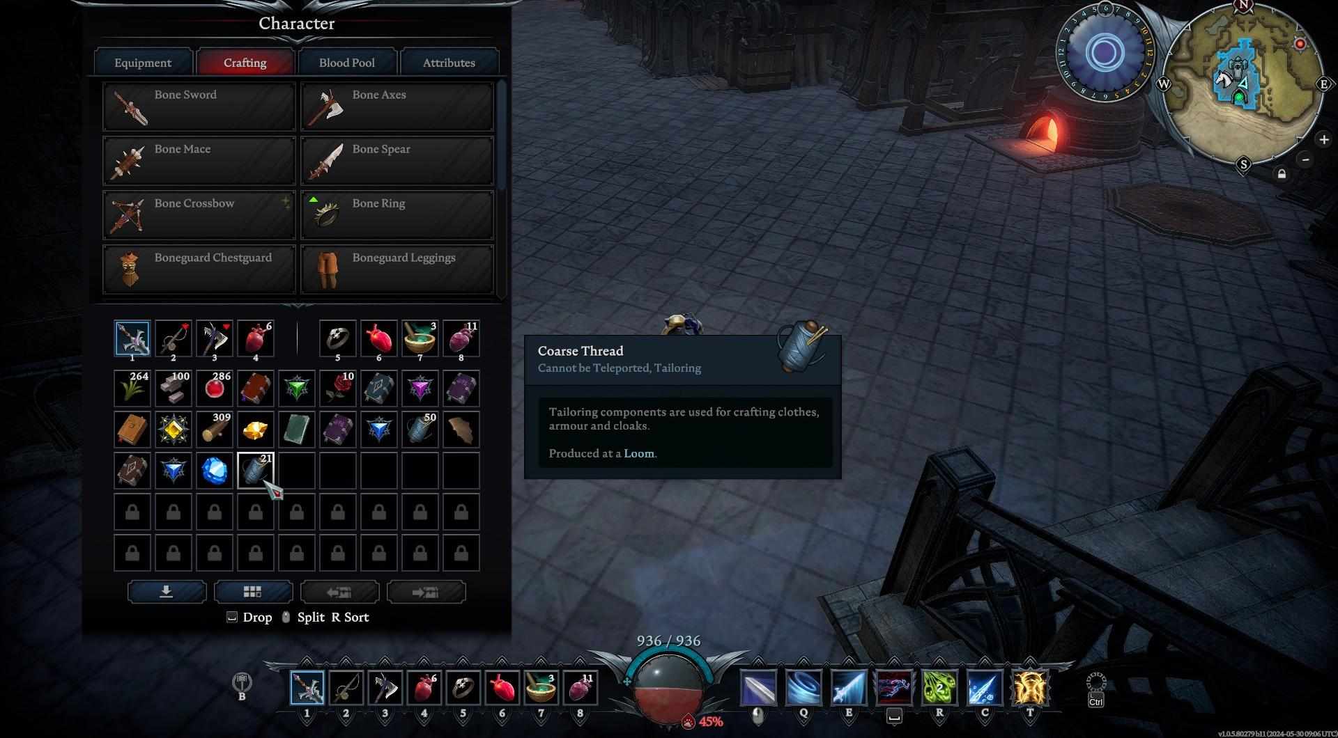 Gather materials for crafting top-tier armor in V Rising.