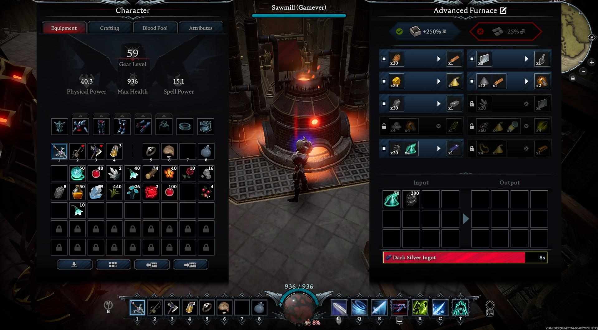 Smelt your materials in the Advanced Furnace.