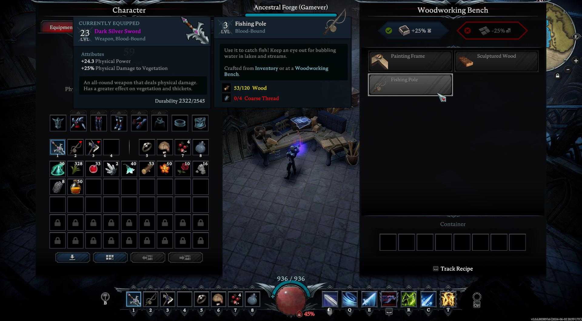 Craft a Fishing Pole in V Rising.
