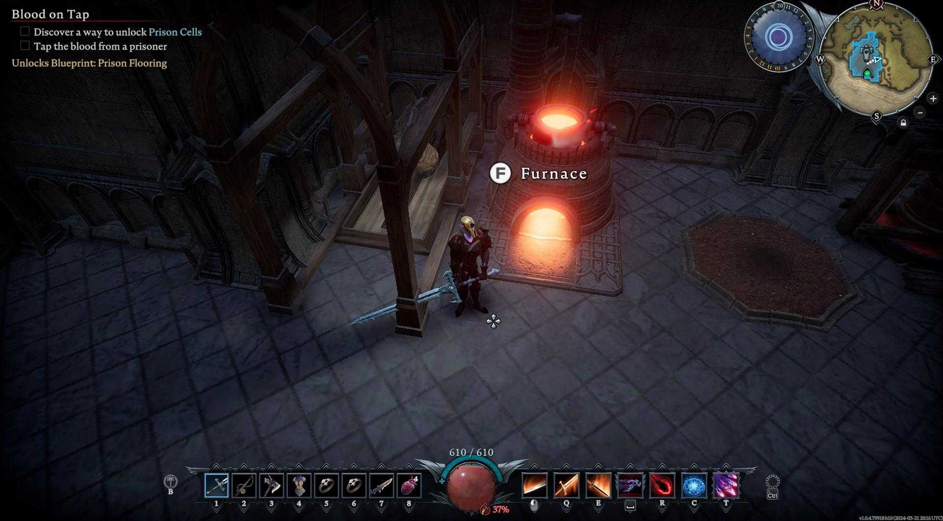 Build a furnace in V Rising to craft Iron Ingots in V Rising.