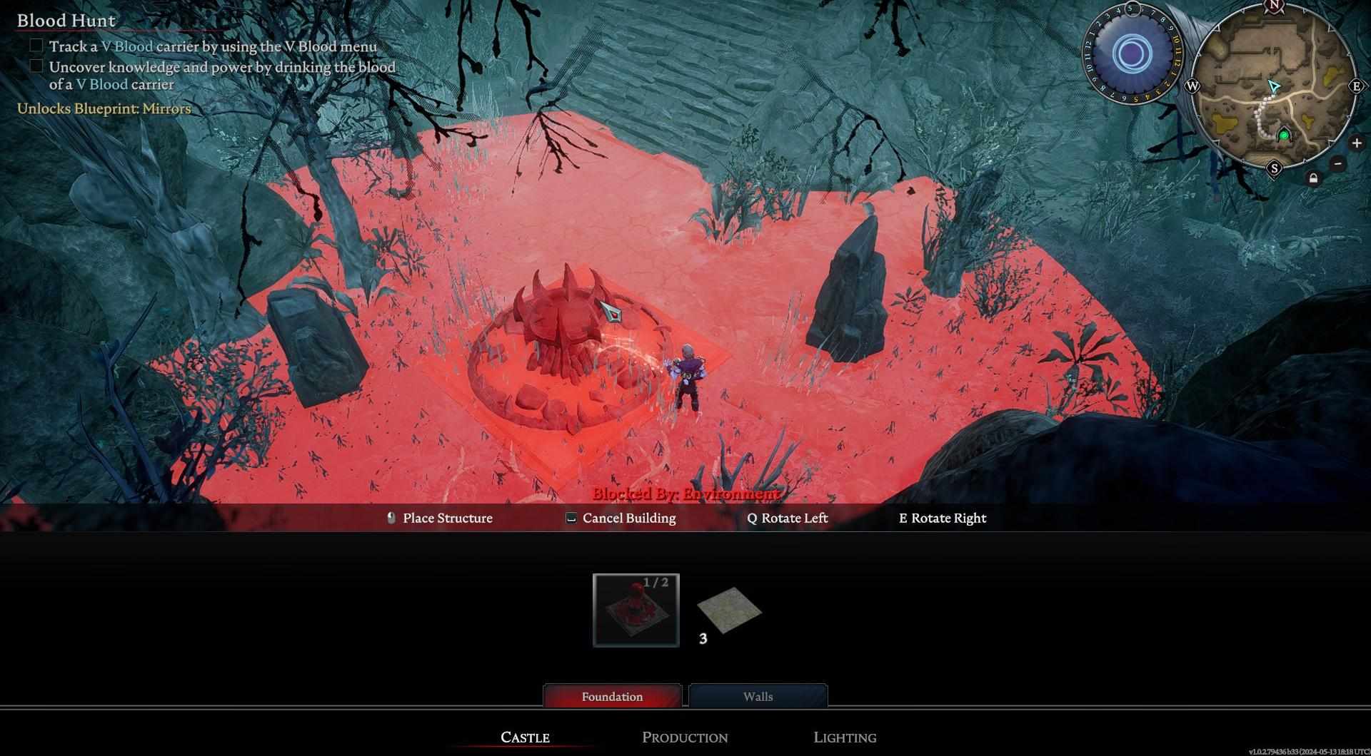 Build your base in V Rising strategically near rich resource nodes!