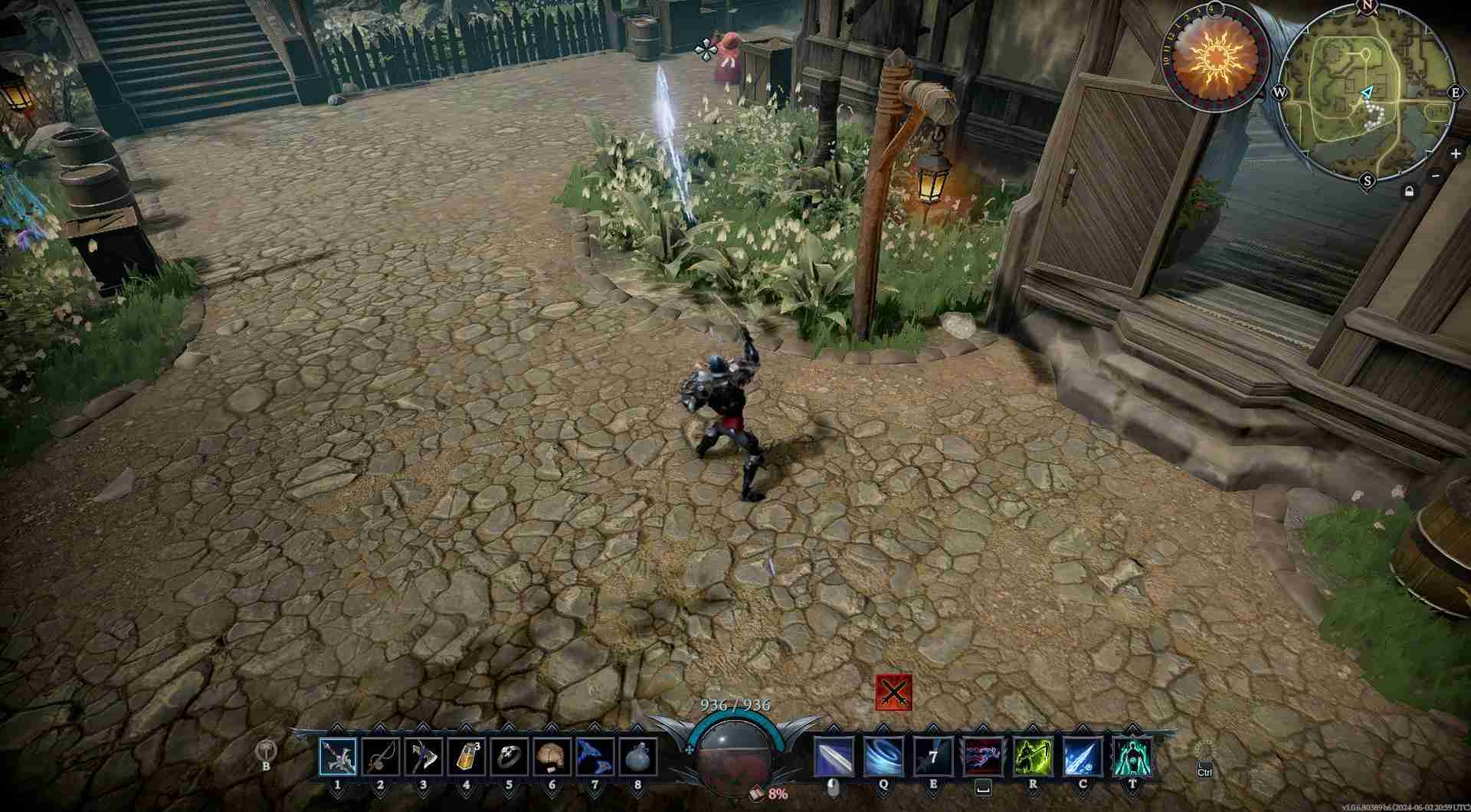Cast spells to damage Beatrice from a distance in V Rising.