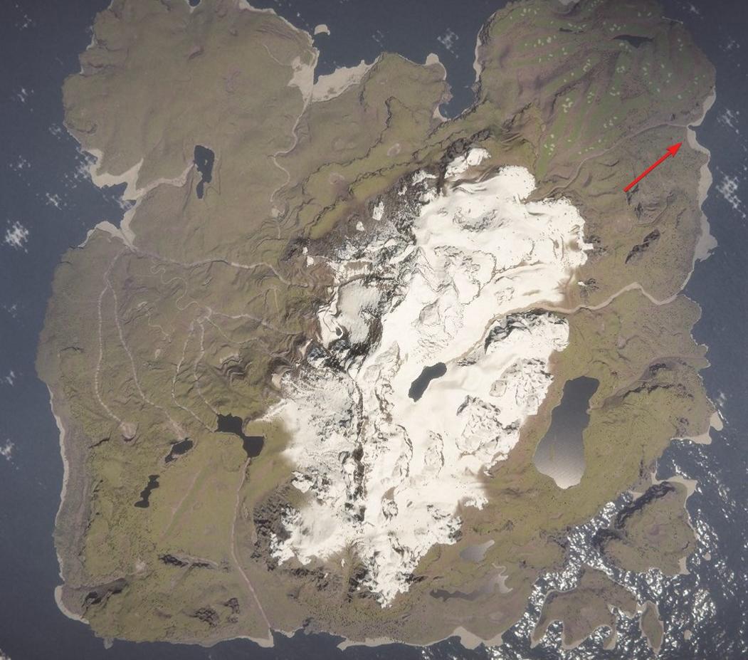 Head to the northwest side of the island.