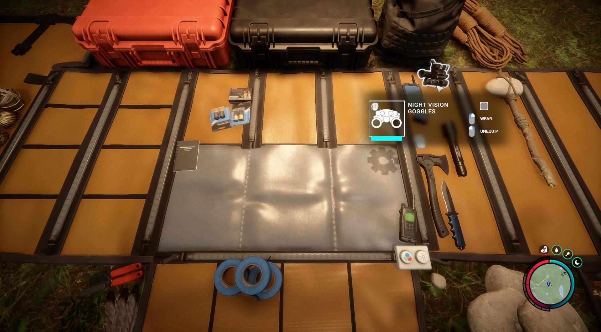 Equip the goggles with a simple right-click.