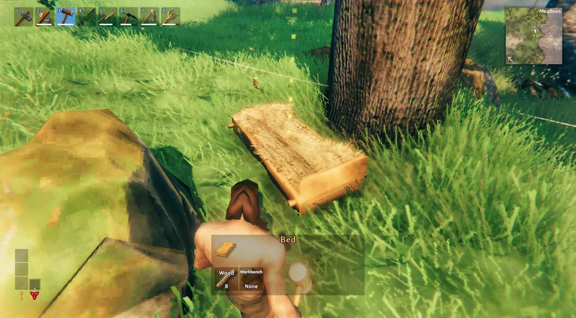 Ensure your bed in Valheim is placed in a sheltered area with a roof.