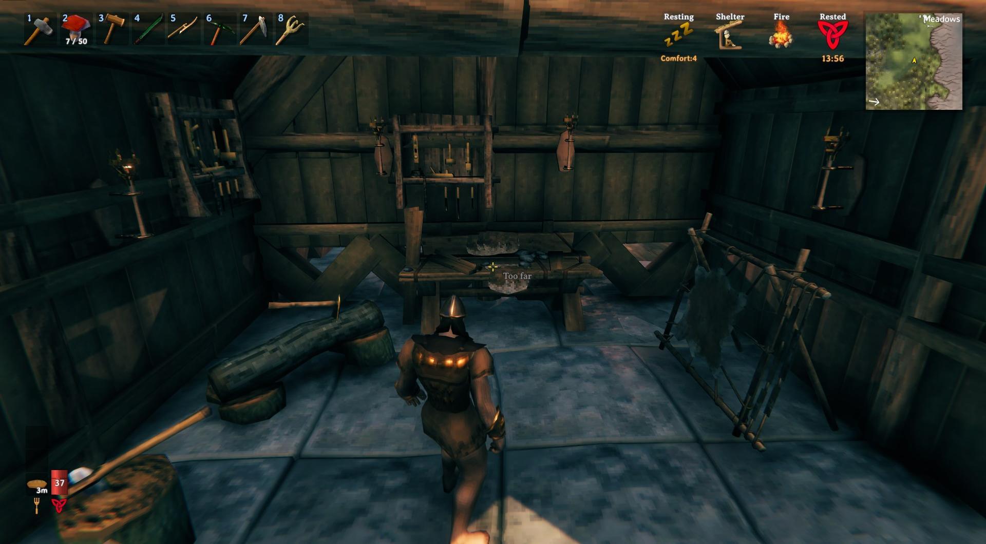 Upgrade your Workbench to unlock better bow variants in Valheim.