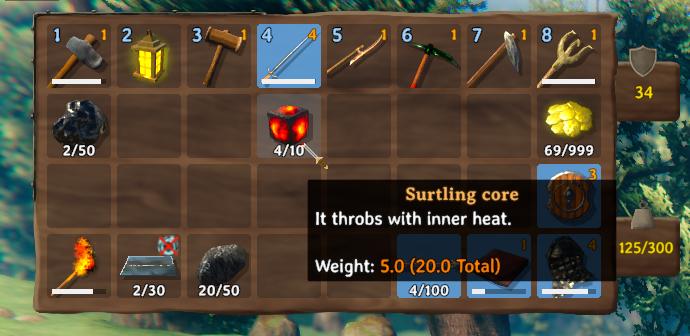 Gather Surtling Cores to craft a smelter in Valheim.