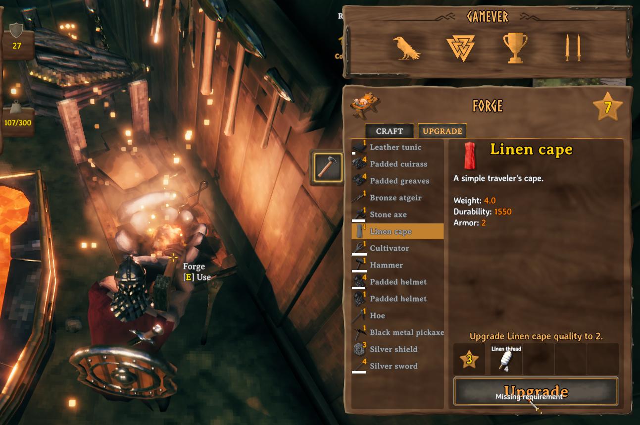 Upgrade your Padded Armor to level 4 for maximum durability in Valheim.
