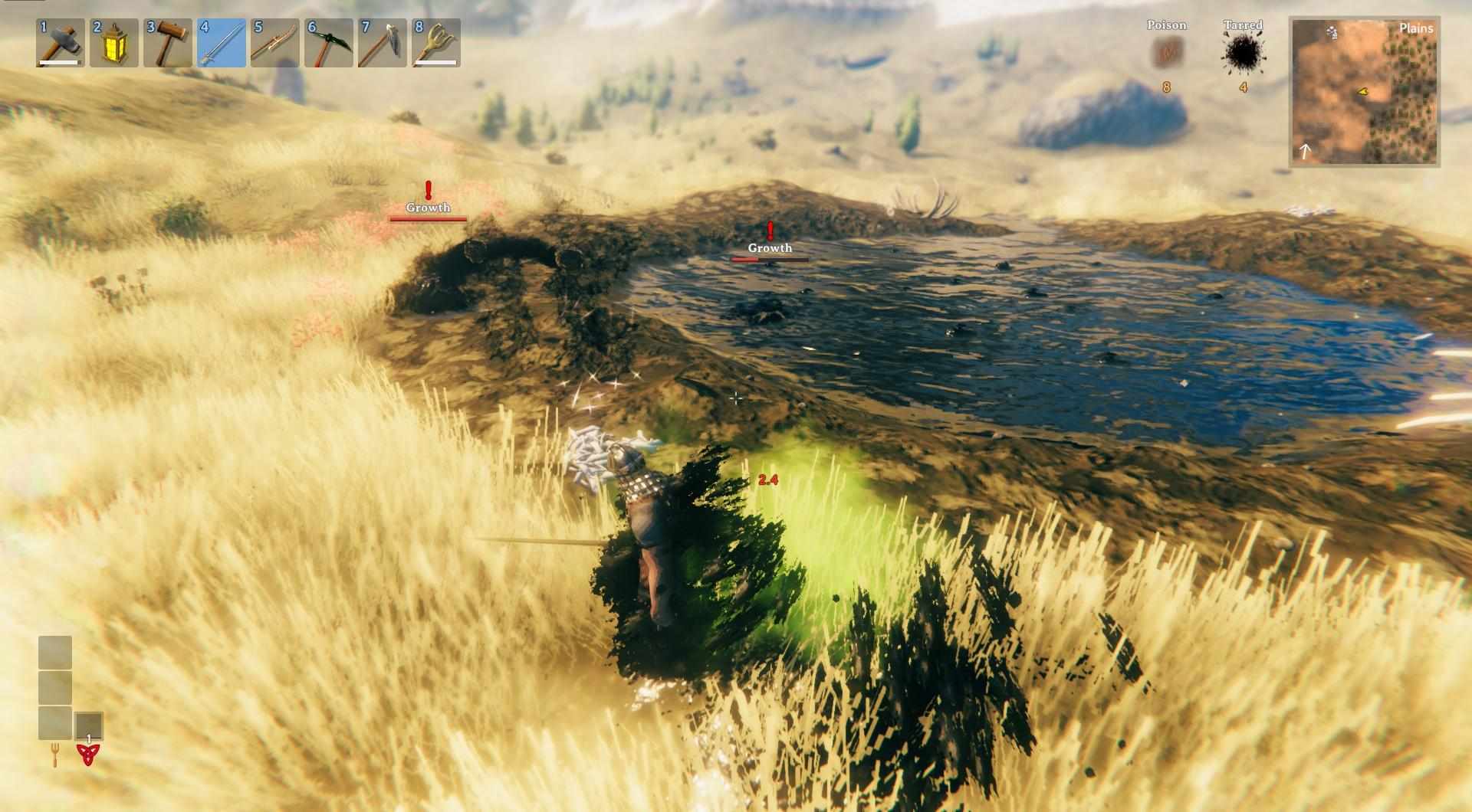 Sammle wertvollen Tar aus den Tiefen der Targruben in Valheim.