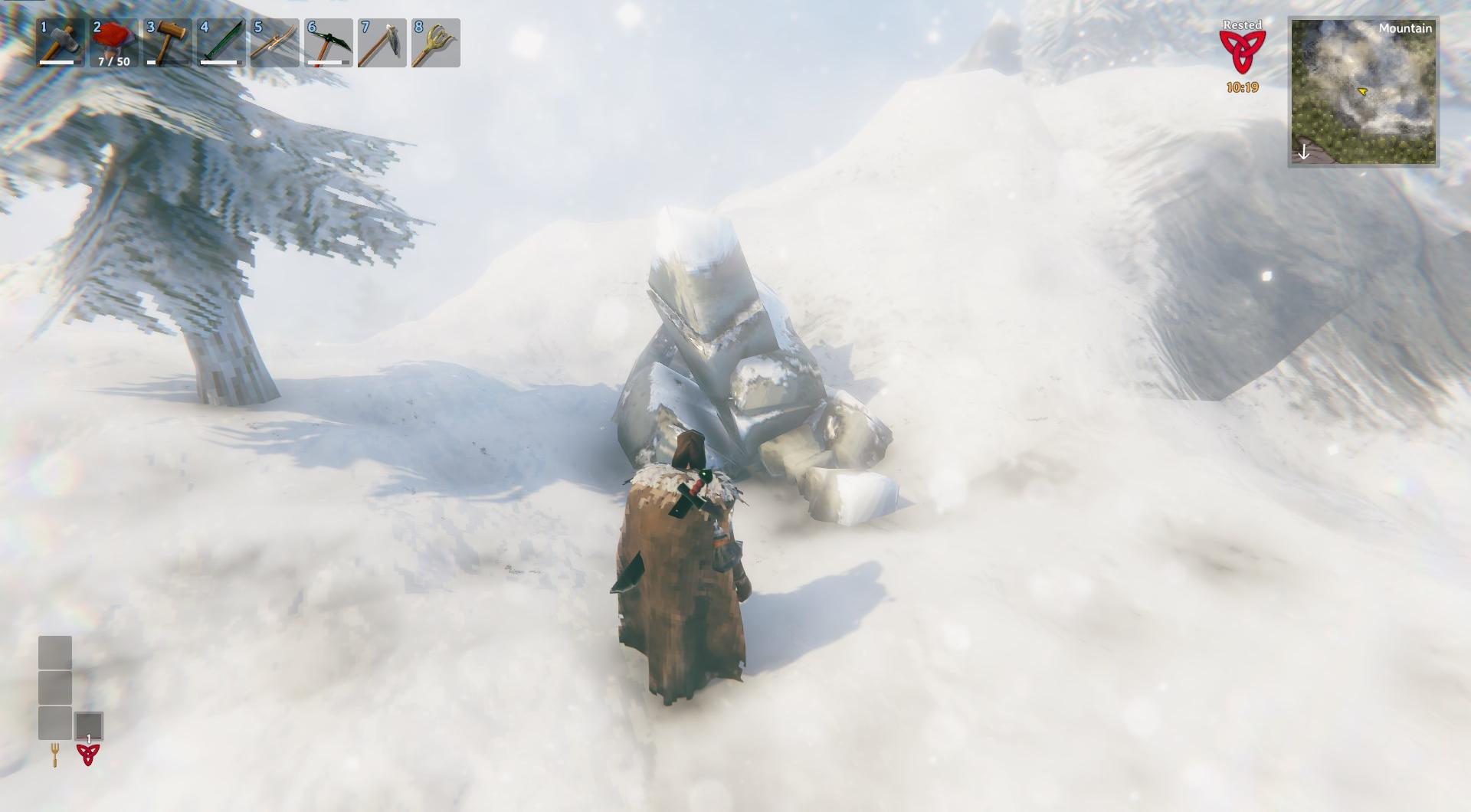 Erkunde das Berg-Biom, um Steingolems in Valheim zu finden.