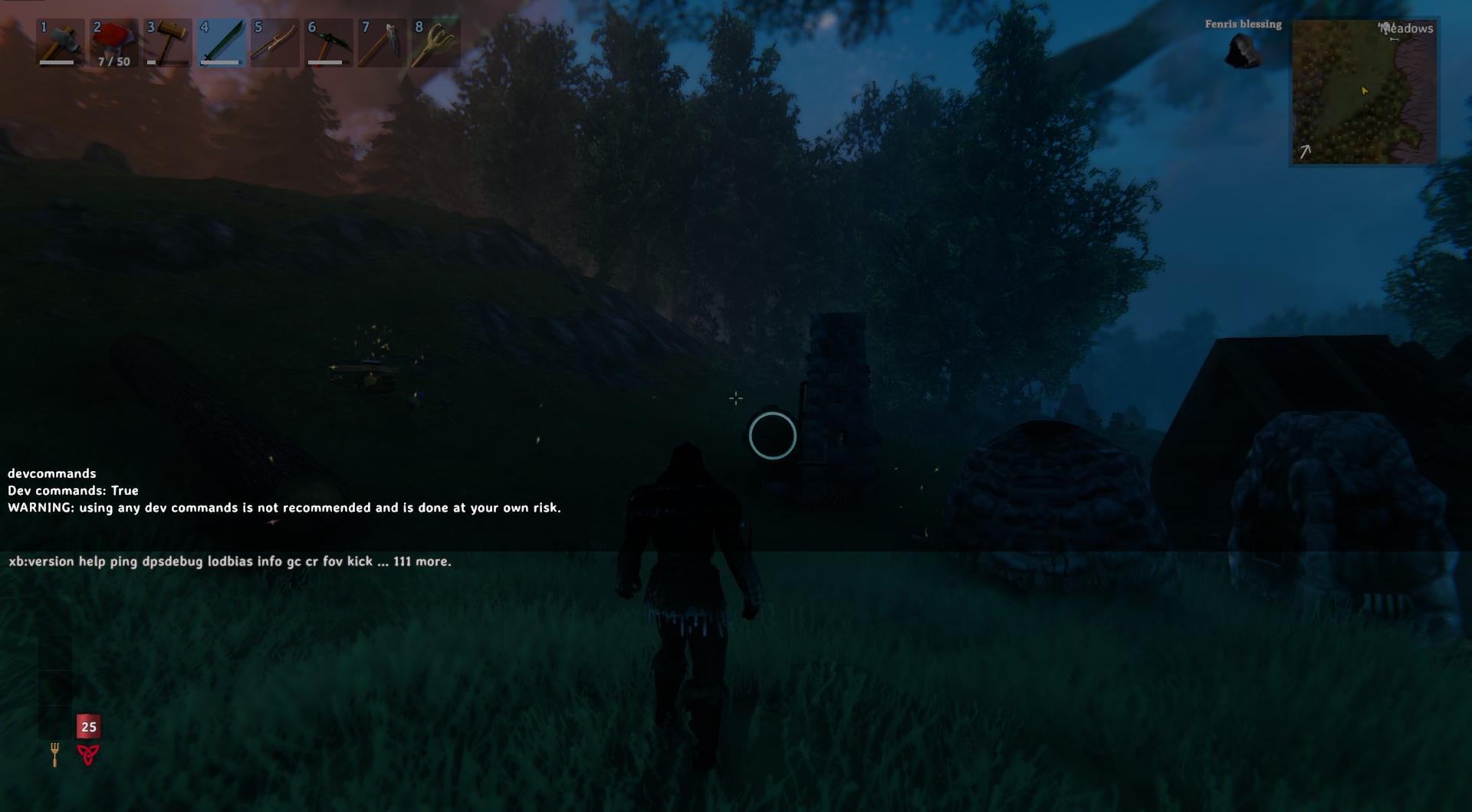 Gib "devcommands" ein und drücke Enter.