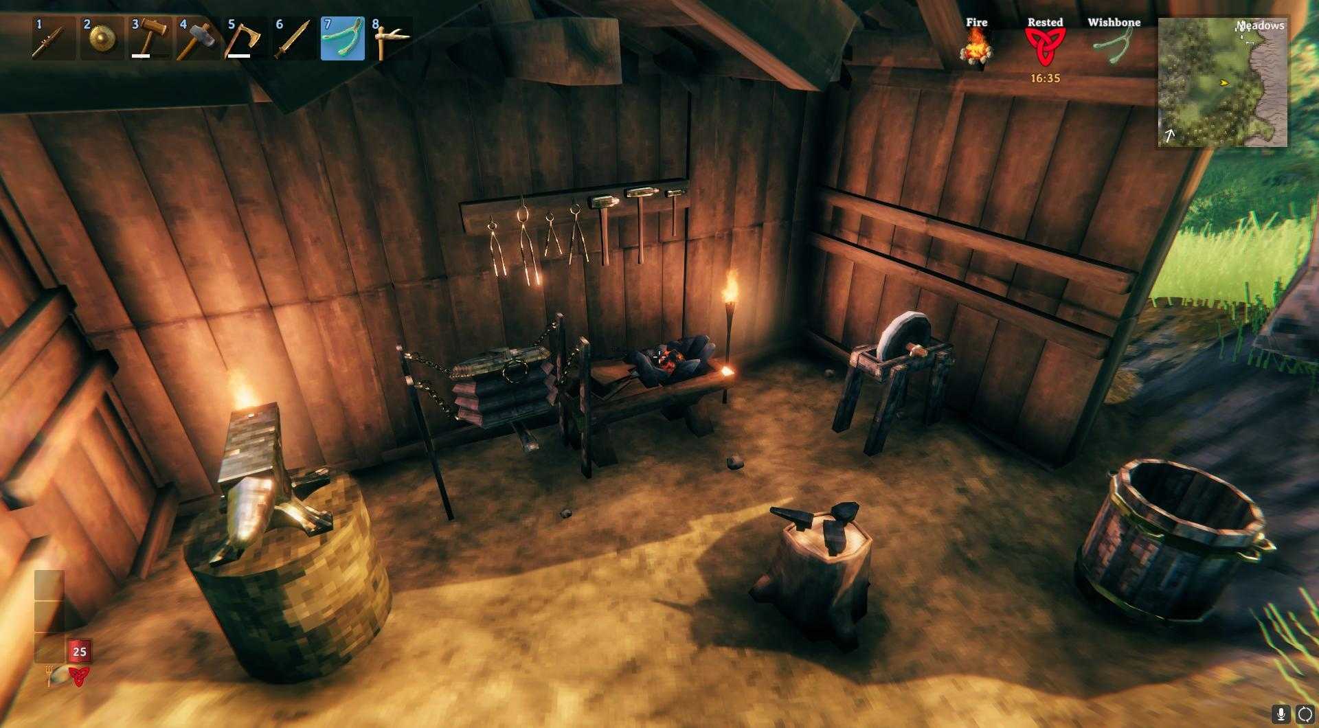 So sieht die verbesserte Schmiede in Valheim aus.