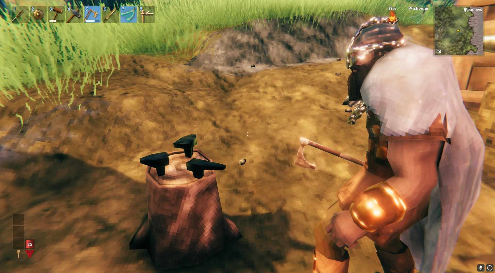 Der Amboss benötigt 5 Holz und 20 Bronze.