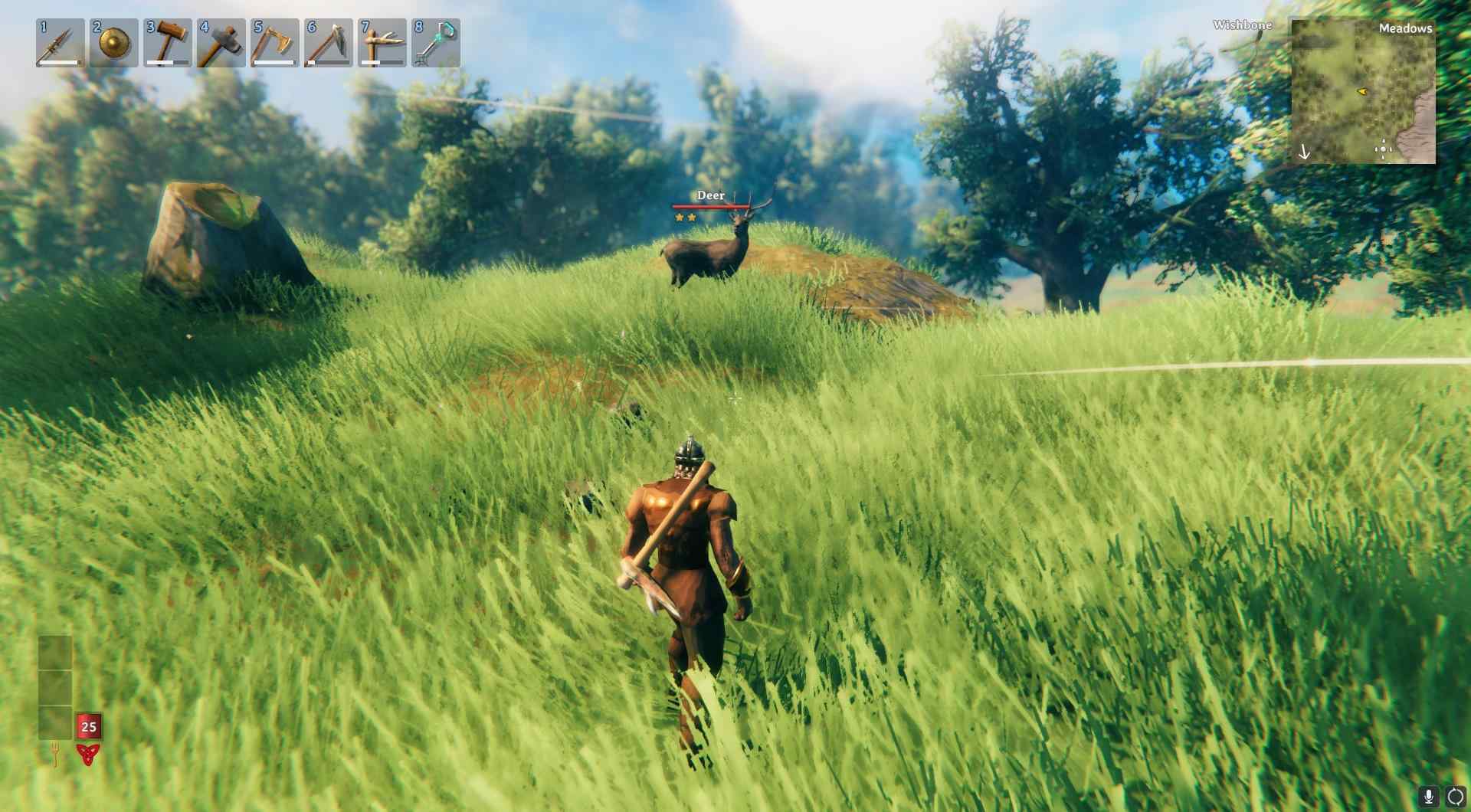 Jagd auf Elite-Hirsche in Valheim.