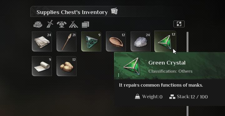 Collect green crystals to unlock portals in Soulmask.