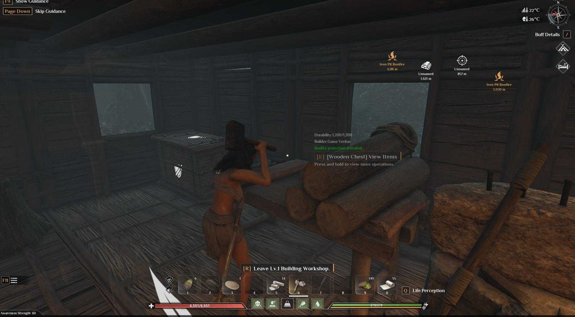 Unlock Basic Carpentry technology to be able to craft beds in Soulmask.
