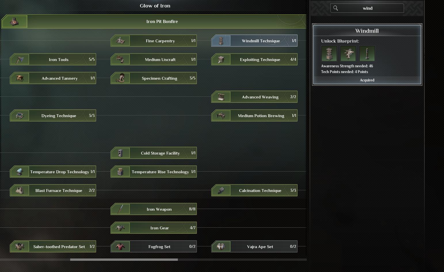 Unlock Windmill and Windmill Blades in your Knowledge and Technology Panel.
