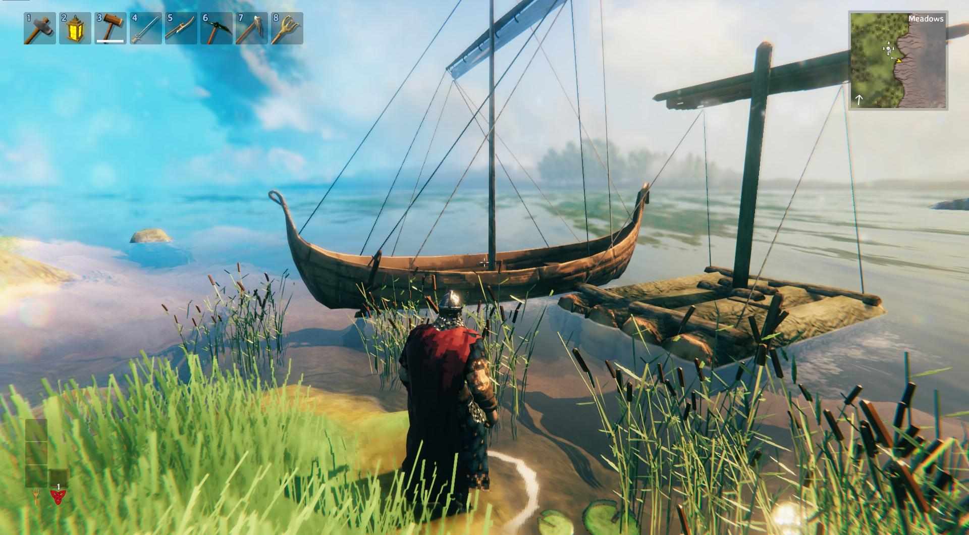 Rüste auf eine Karve für schnelleres Segeln in Valheim.