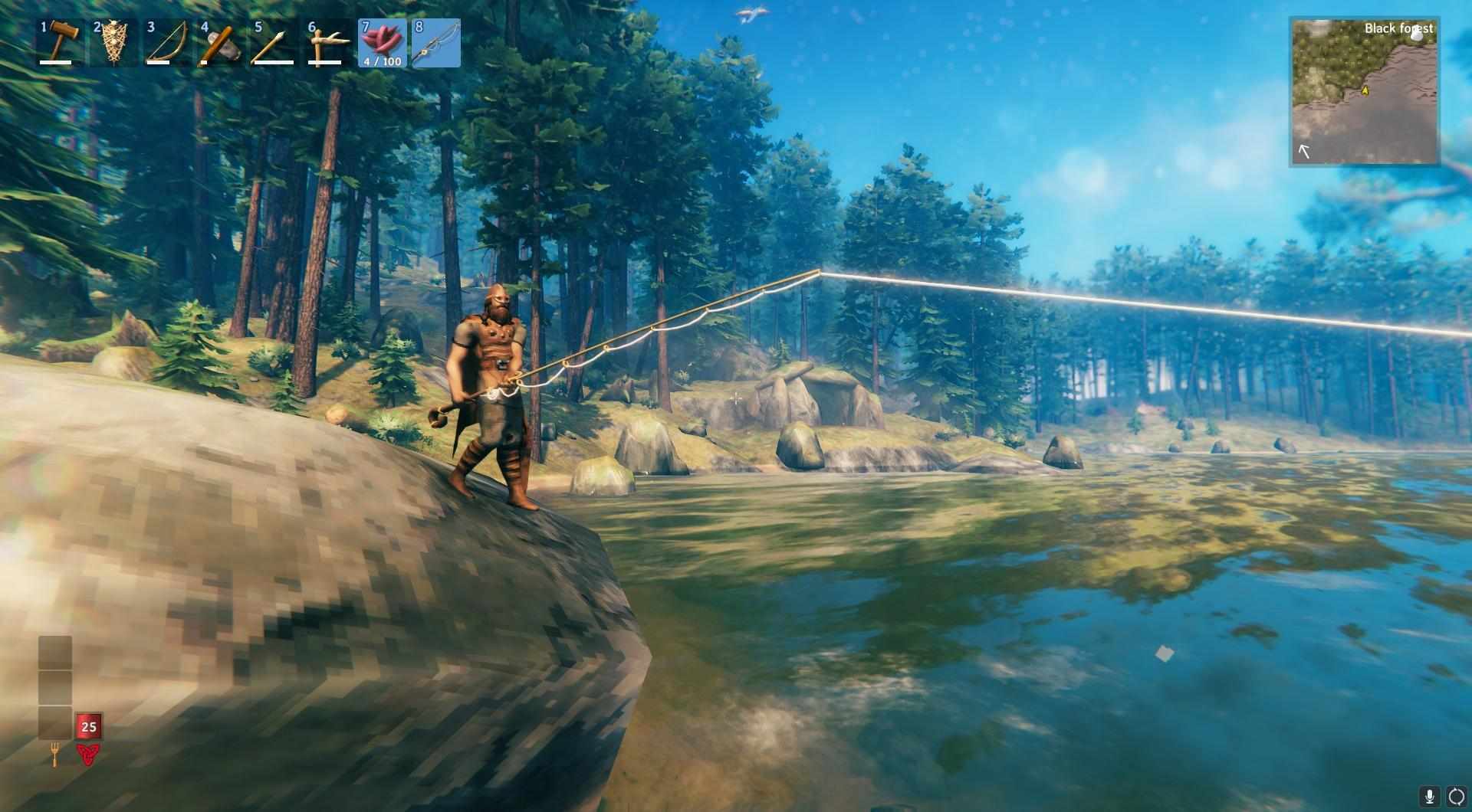 Fischen ist eine der interessanten Mechaniken in Valheim.