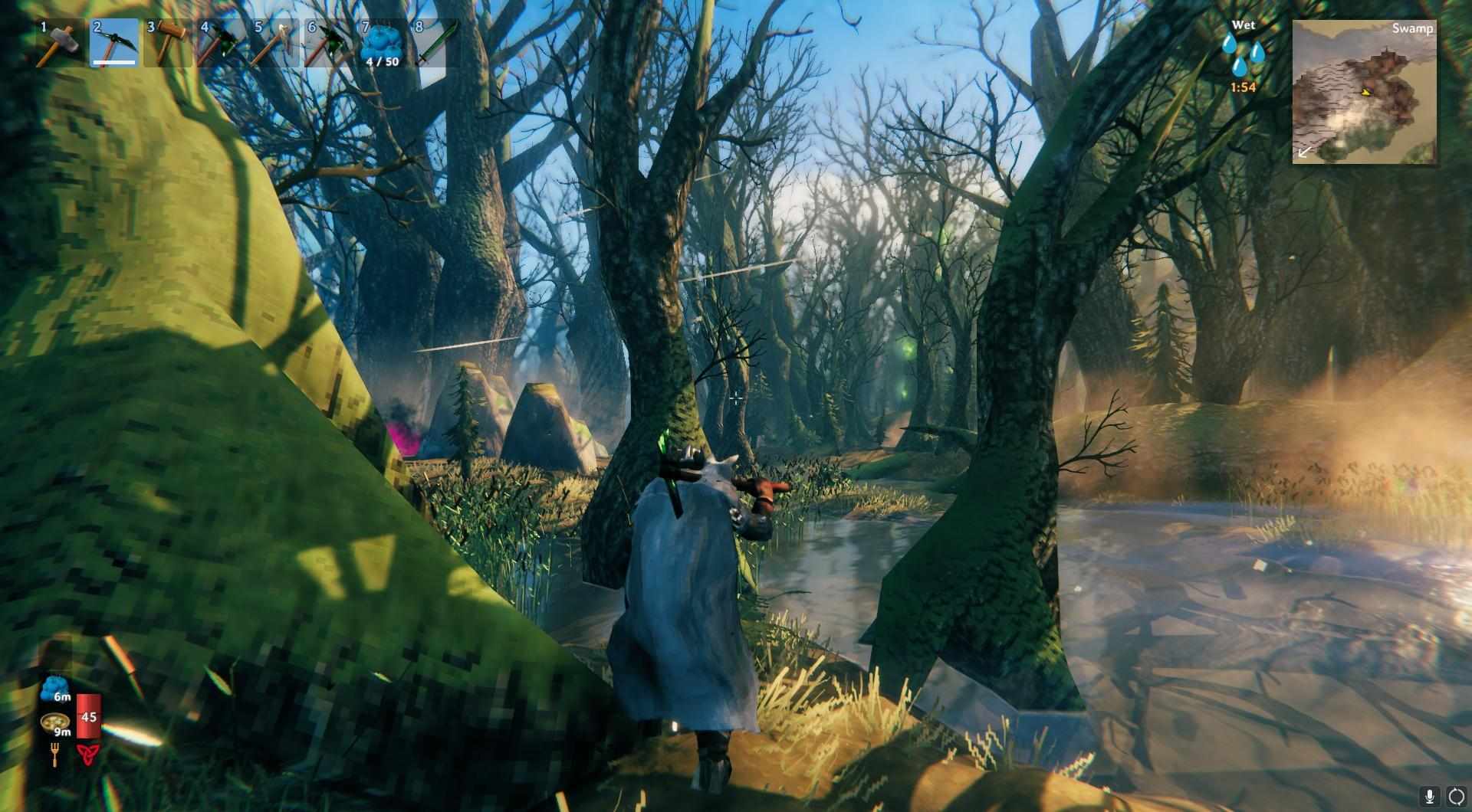 Erkunde die Sümpfe in Valheim.
