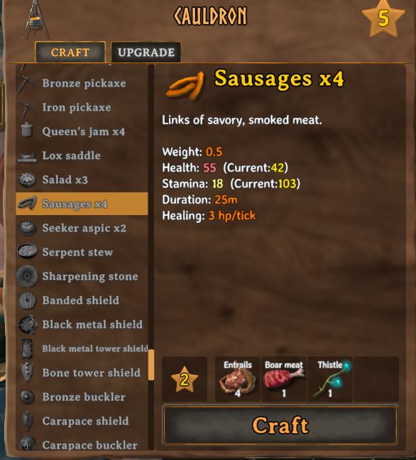 Wähle Wurst aus.