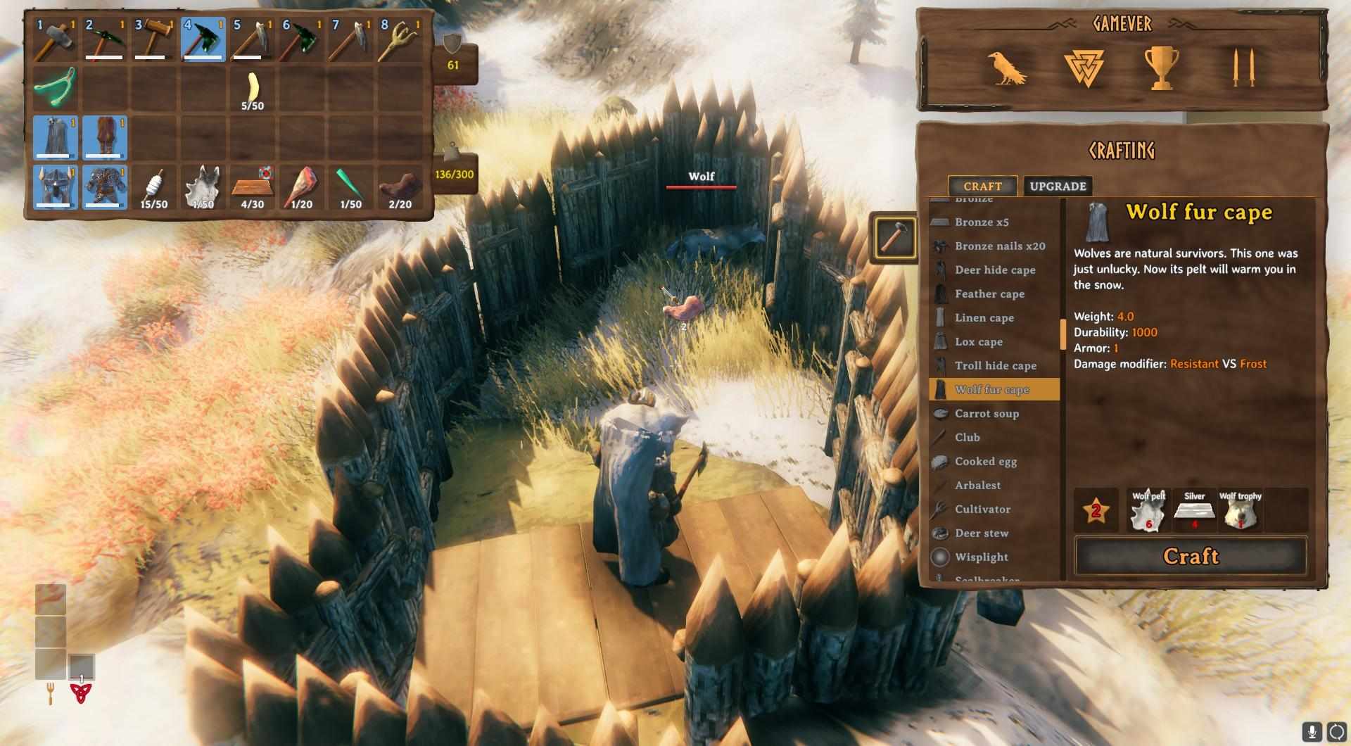 Bereite Fleisch für den Wolf vor.