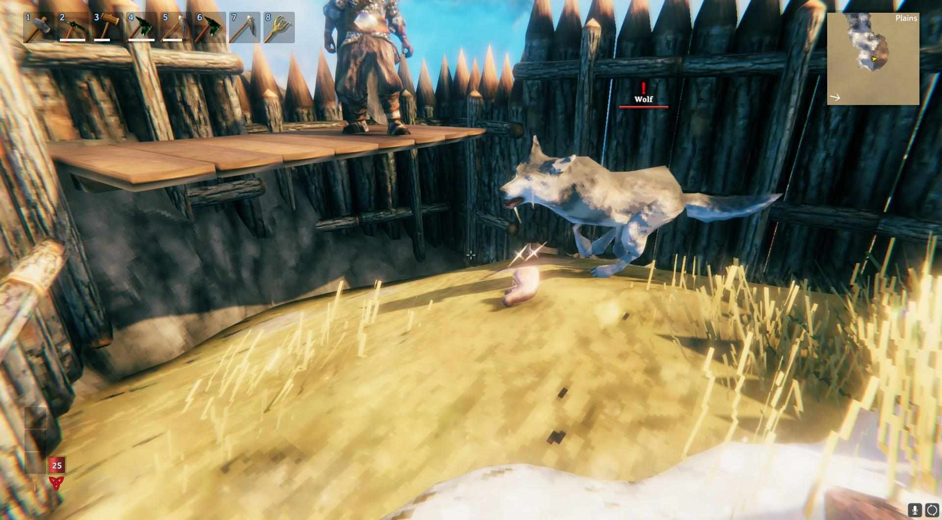 Füttere den Wolf in Valheim.