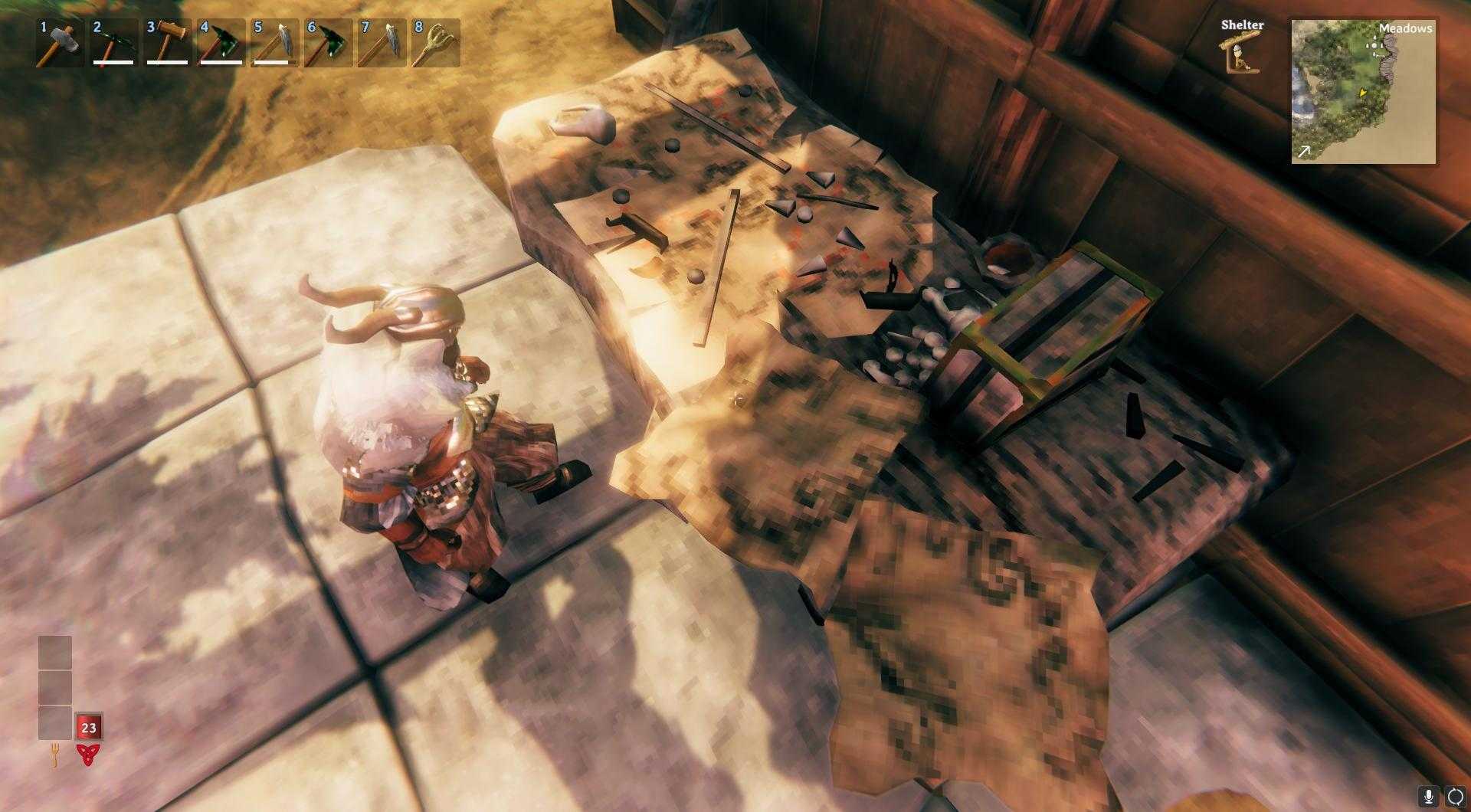 Baue einen Kartographie-Tisch in Valheim.