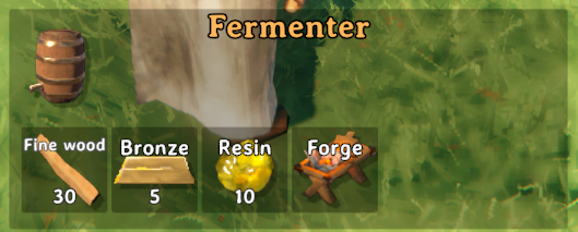 Sammle Ressourcen, um den Gärbehälter zu bauen.