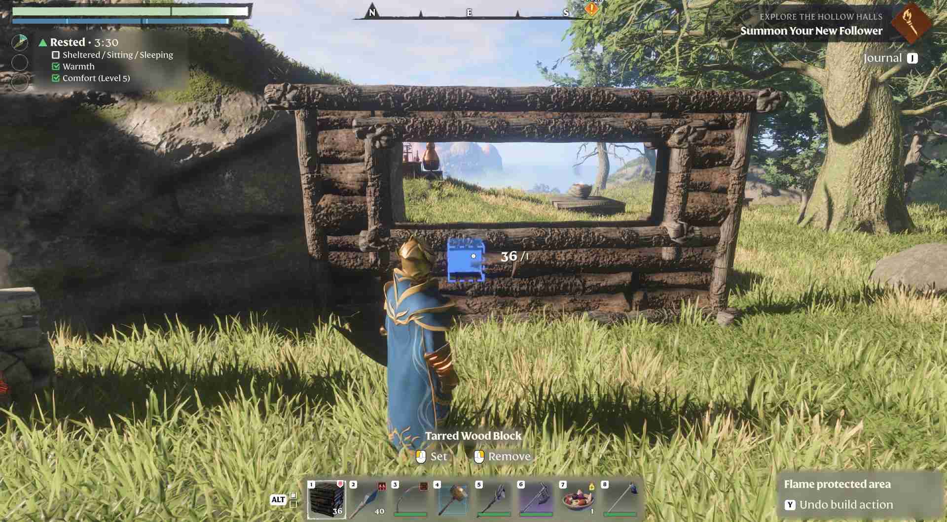 Verwende Teer für Bauprojekte in Enshrouded.