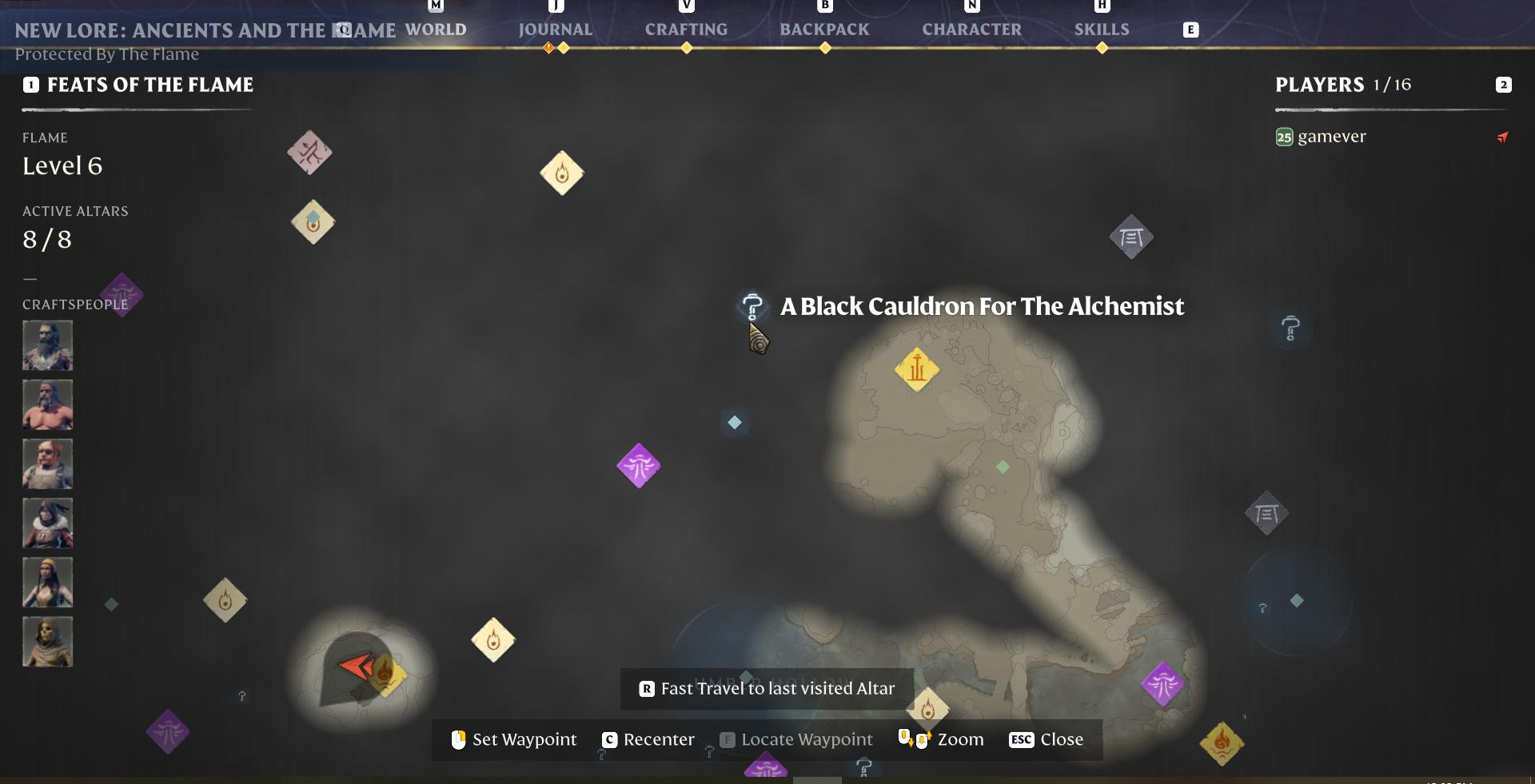Schalte die Alchemiestation frei.