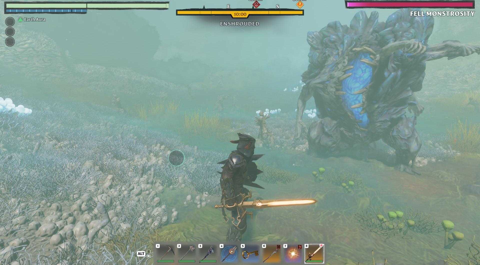 Vorsicht vor dem herabfallenden Schleim aus dem Angriff des Fell Monstrosity.