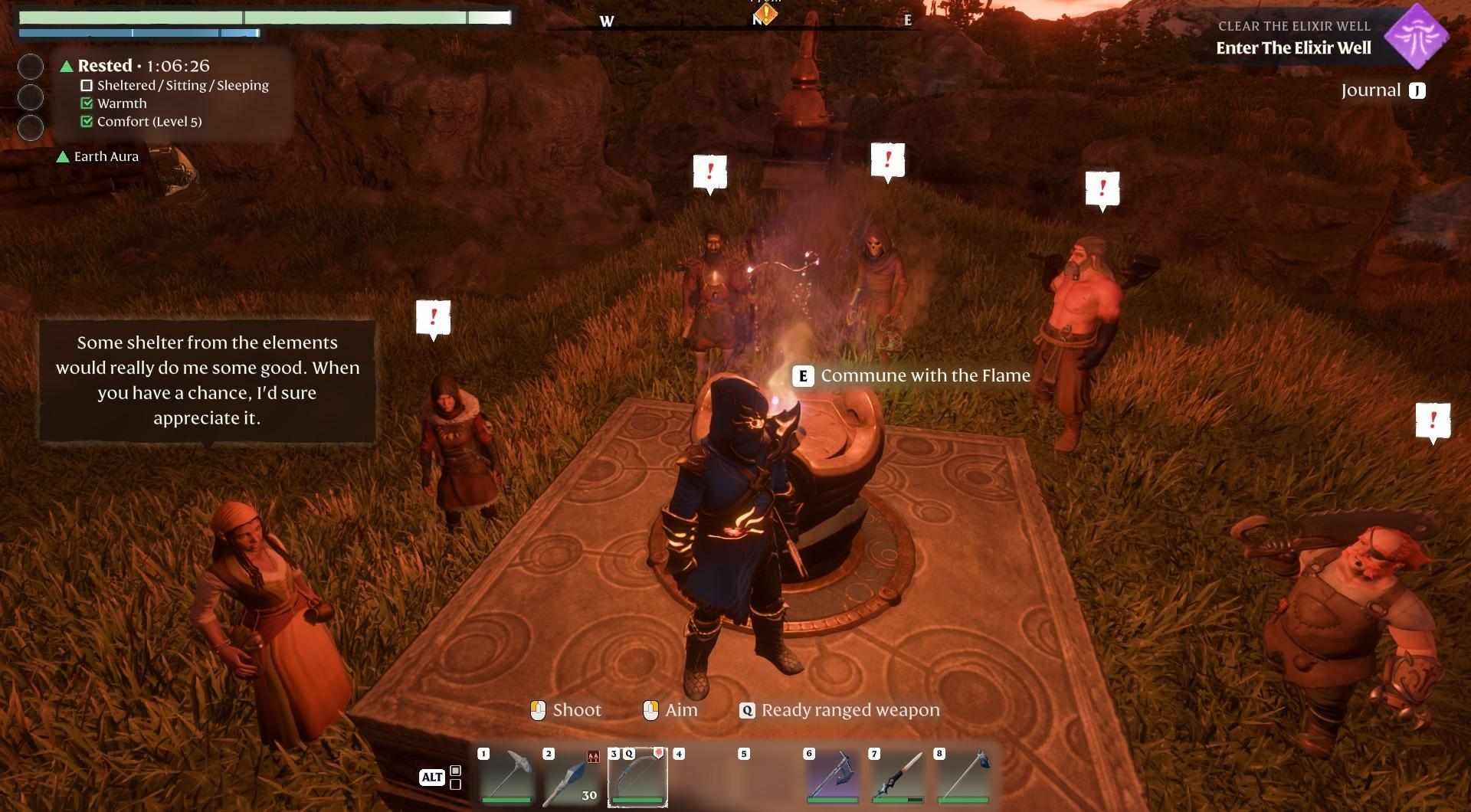 Rüste deinen Flammenaltar auf Stufe 6 mit dem Fell Sicklescythe Kopf auf.