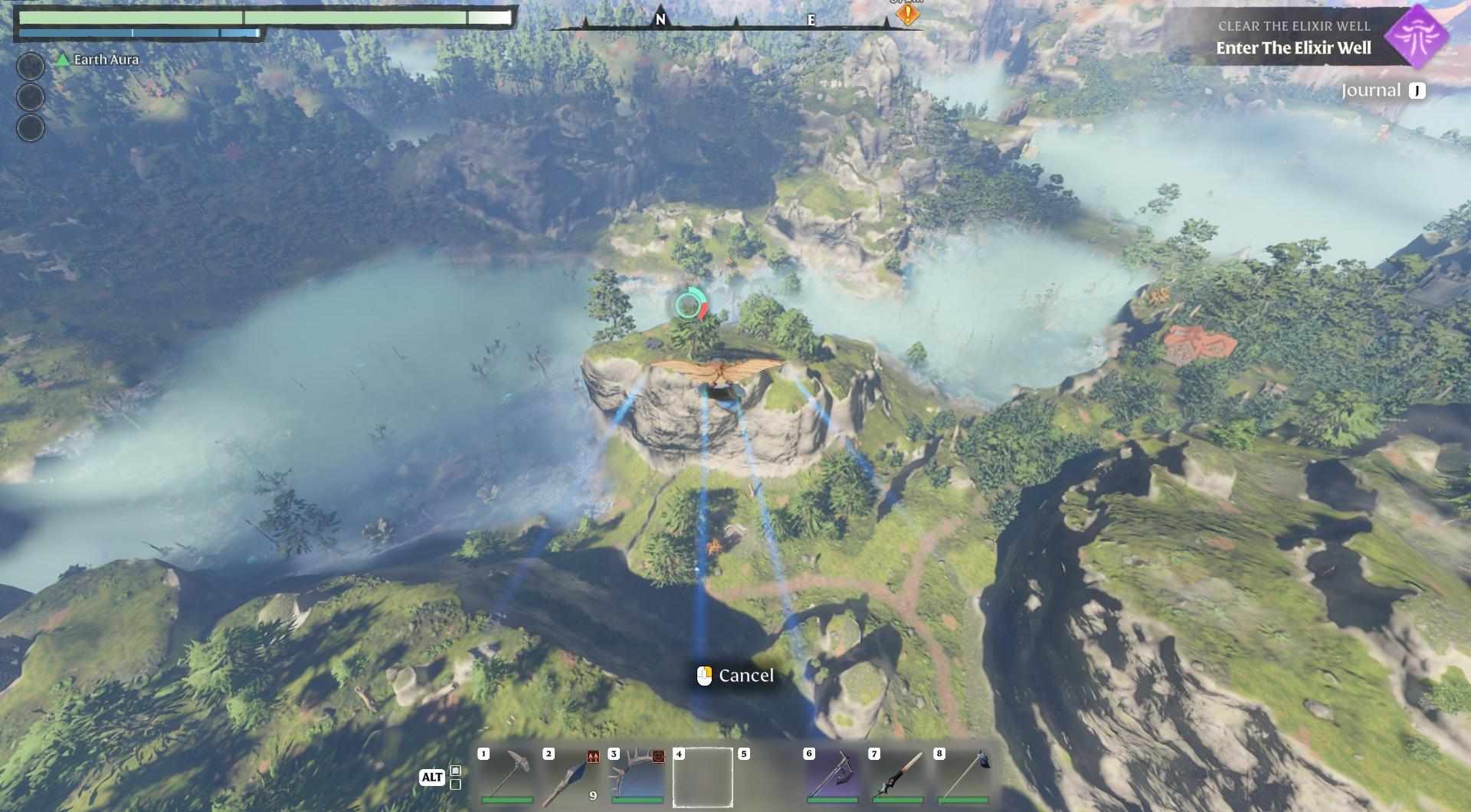 Begebe dich nordwärts des Springlands Antiken Spitzturms, um Flintstone-Cluster zu finden.