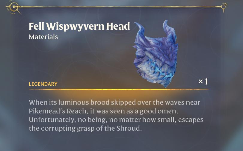 Besiege den mächtigen Fell-Wispwyvern, um seinen Kopf zu bekommen.