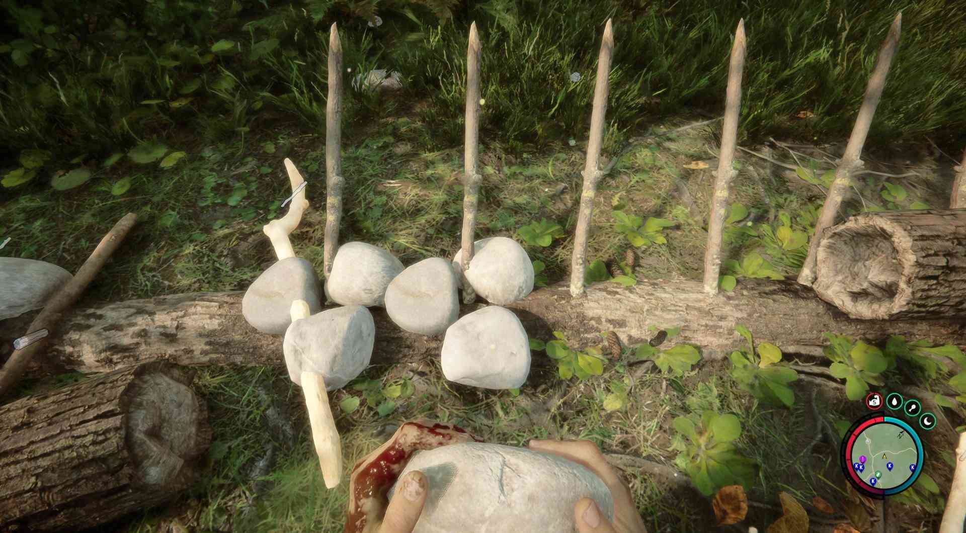 Verstärke mit Steinen