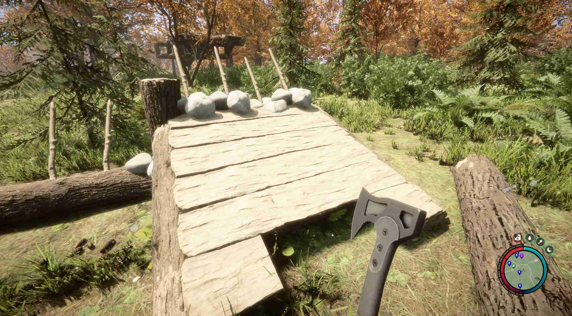 Baue eine Rampe oder eine Treppe